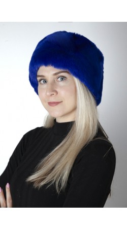 Blue rex fur hat